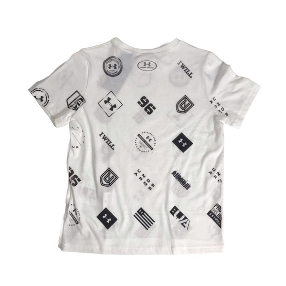 NWT Under Armour White Tee with Allover Graphics - Picture 3 of 13